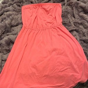 Pink dress - medium - strapless, cotton